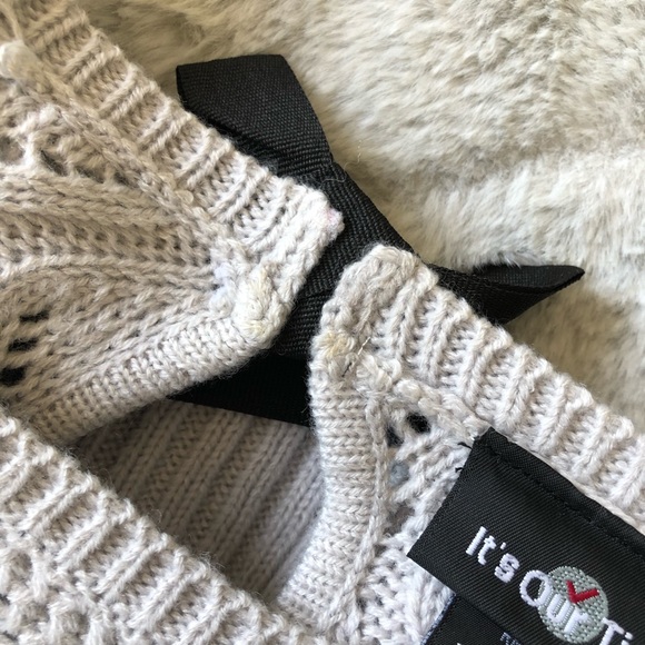 It’s Our Time Grey Knit Sweater with Bow - Picture 8 of 10